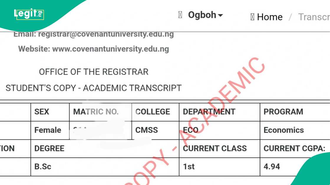 Joy as Covenant University economics student wins best graduating student honour twice, bags first-class with 4.94 CGPA