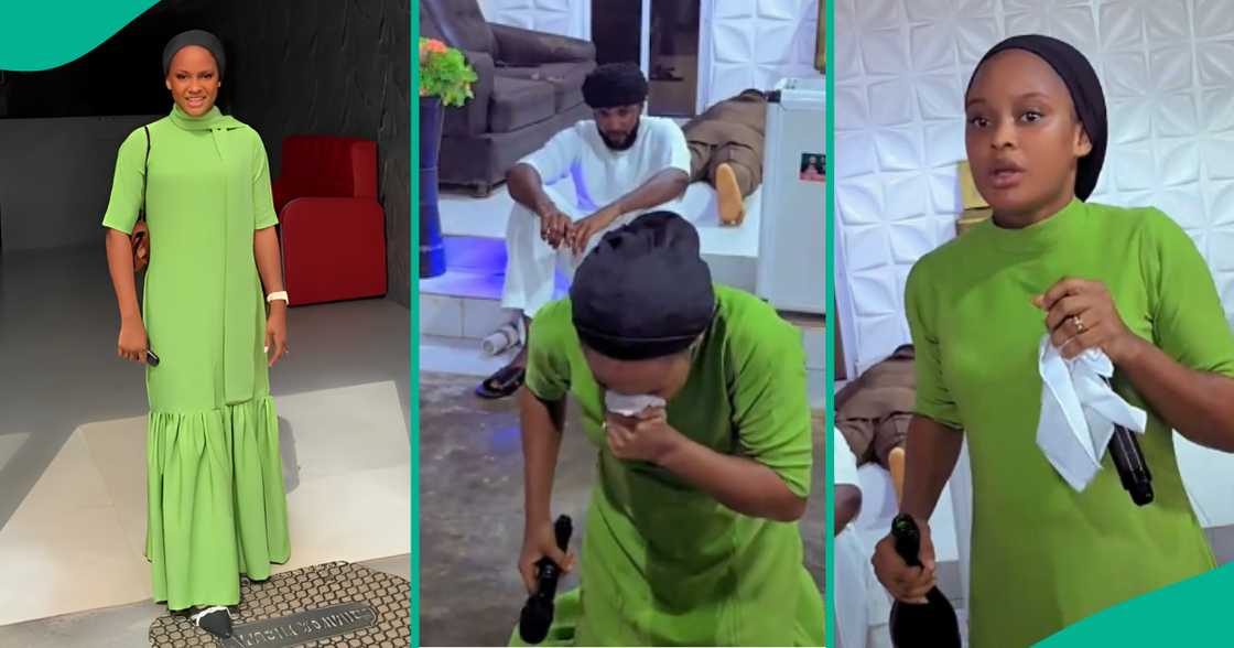 Reactions trail video of prophetess pouring wine on herself in church Reactions trail video of prophetess pouring wine on herself in church