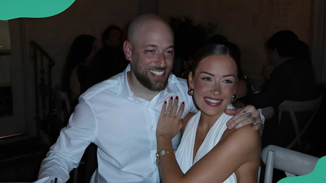 Brooke Schofield with her fiancé, Miles McFly.