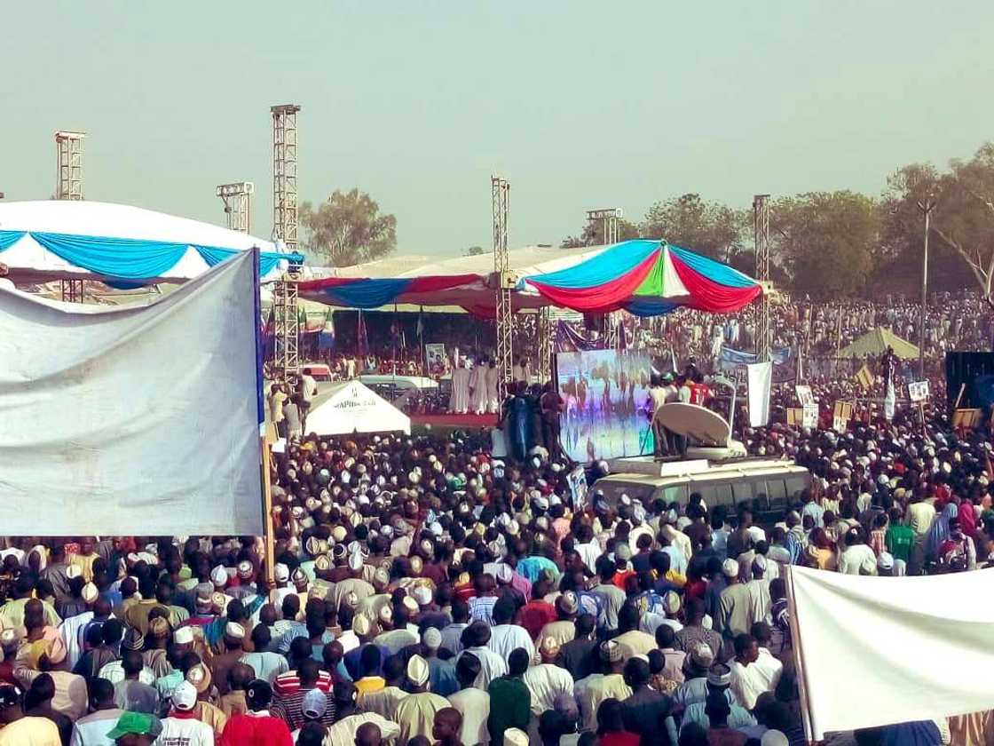 Kamfen: Hotunan yadda al'ummar Adamawa suka fito tarbar Buhari Kamfen: Hotunan yadda al'ummar Adamawa suka fito tarbar Buhari