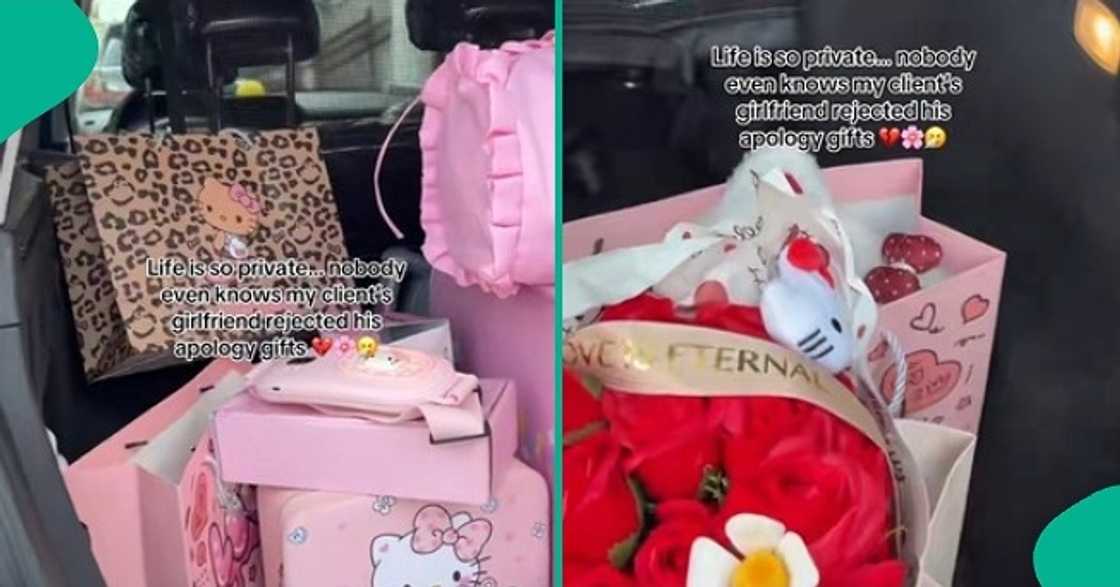 Nigerian lady turns down costly apology gifts from her boyfriend. Nigerian lady turns down costly apology gifts from her boyfriend.