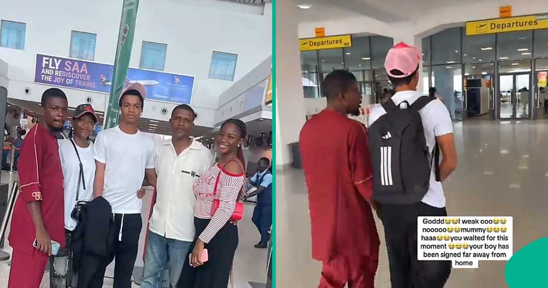 Lady cries as brother secures opportunity play football abroad. Lady cries as brother secures opportunity play football abroad.