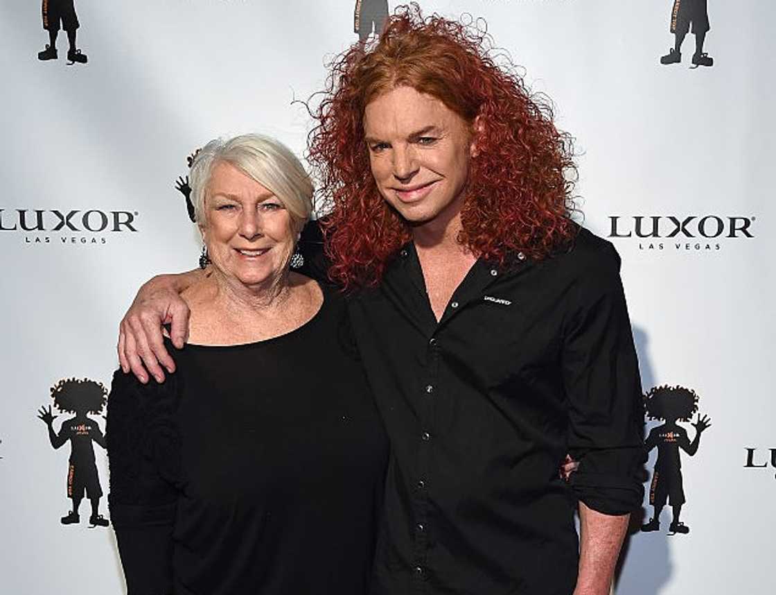 Dona Wood (L), and her son, comedian Carrot Top