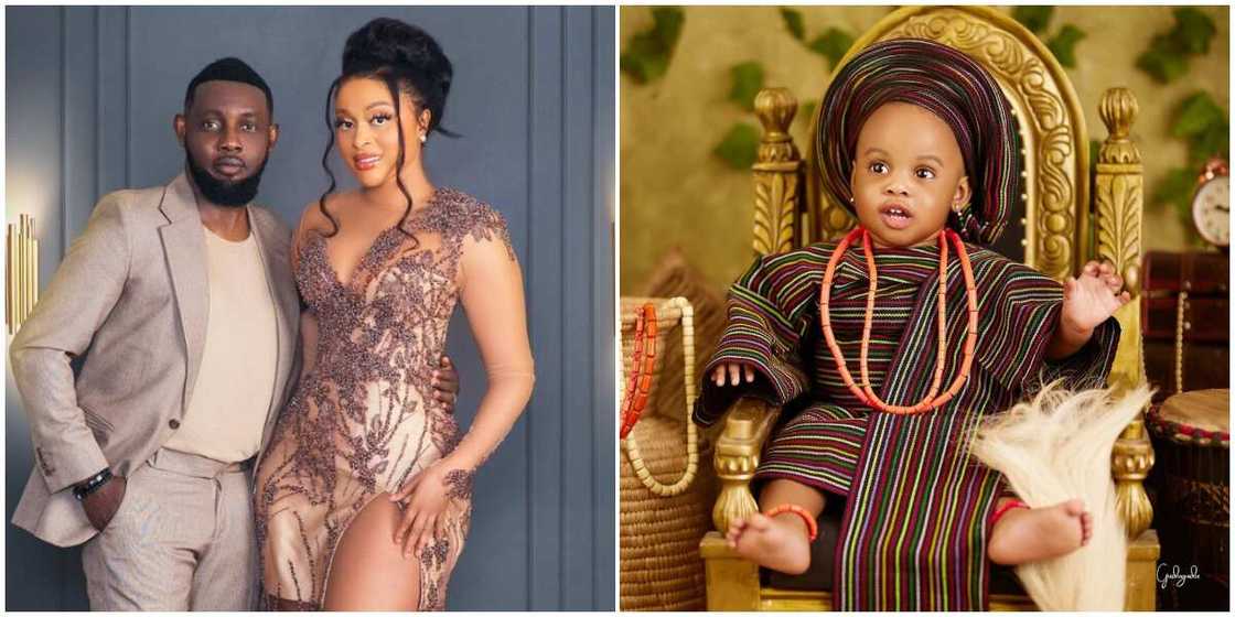 AY Makun and wife, Comedian AY's second child Ayomdie Makun AY Makun and wife, Comedian AY's second child Ayomdie Makun