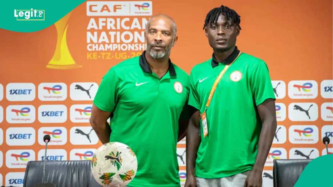 Junior Nduka, Eric Chelle, Super Eagles, Nigeria, Zanzibar, Tanzania, CHAN 2024. Junior Nduka, Eric Chelle, Super Eagles, Nigeria, Zanzibar, Tanzania, CHAN 2024.