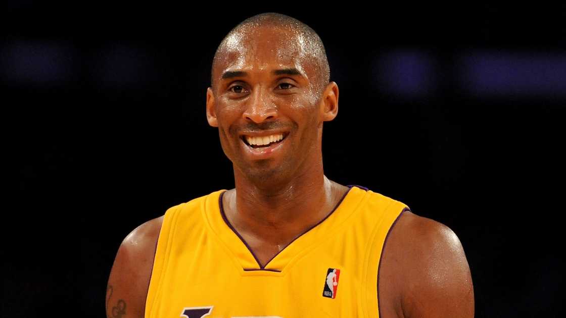 Kobe Bryant of the Los Angeles Lakers smiles during a game.