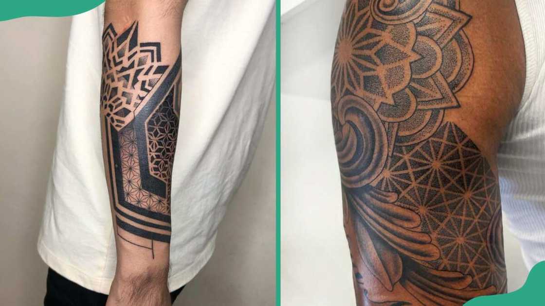 Geometric half-sleeve tattoo designs Geometric half-sleeve tattoo designs