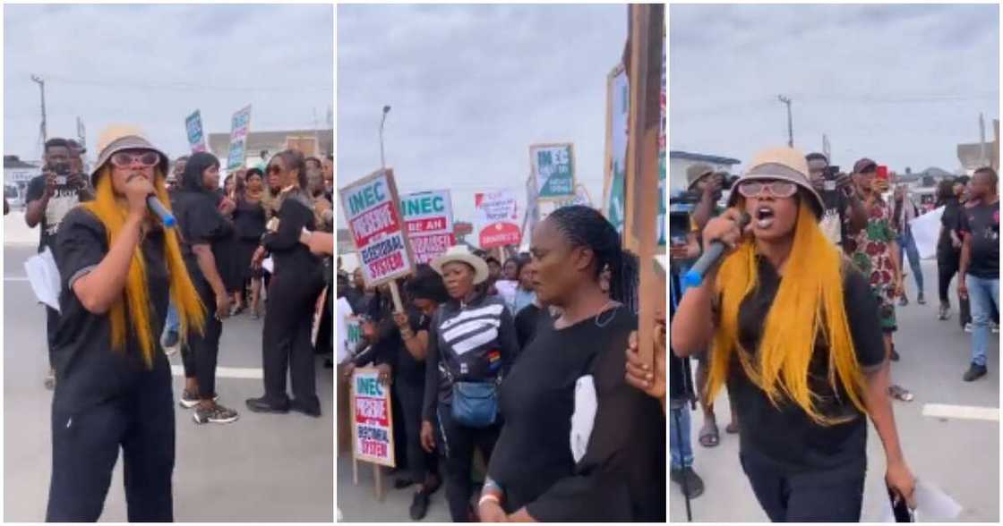 Tacha begs INEC, Tach protests on the street Tacha begs INEC, Tach protests on the street
