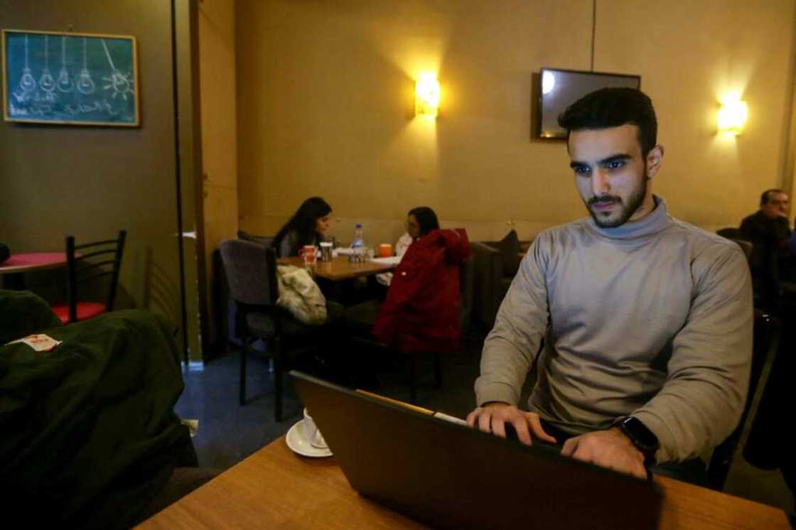 Website developer Muhammad Sabahi is among those who rely on cafes to work Website developer Muhammad Sabahi is among those who rely on cafes to work
