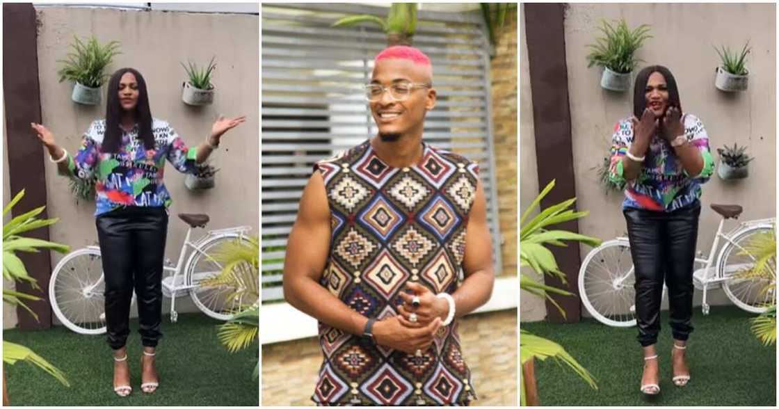 Photos of BBNaija housemate Groovy and his mum