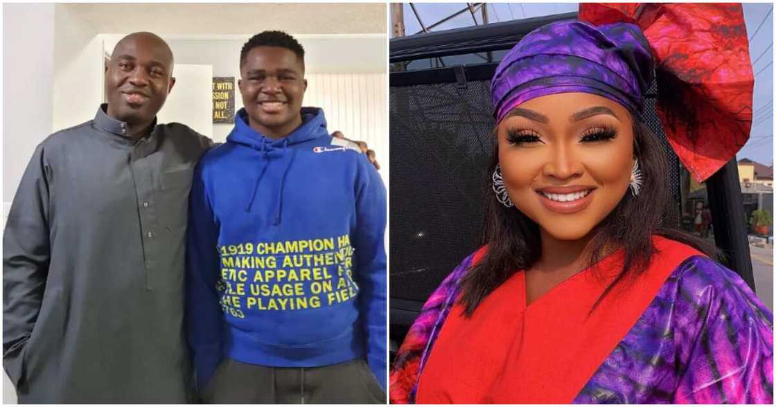Mercy Aigbe's husband Adekaz and his son Mercy Aigbe's husband Adekaz and his son