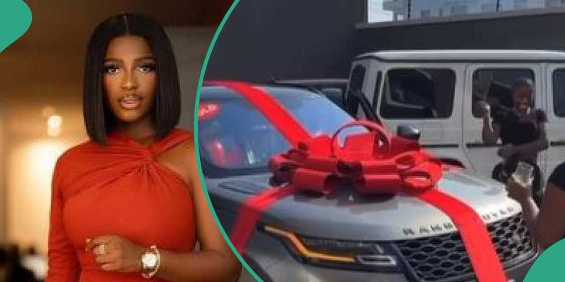 Celebrity chef Hilda Baci and her car Celebrity chef Hilda Baci and her car