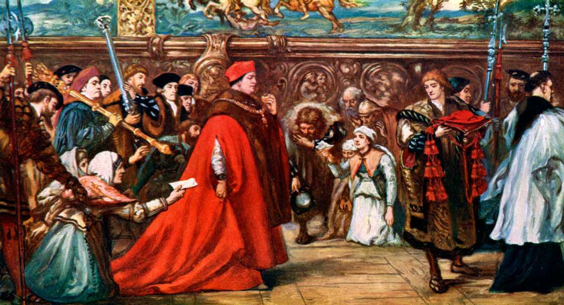 Cardinal Wolsey Going in Procession to Westminster Hall', 1887, (c1920). Cardinal Wolsey Going in Procession to Westminster Hall', 1887, (c1920).