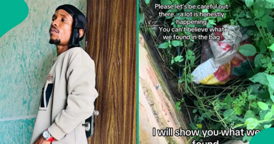 Man posts a video of the bag that was placed behind his fence.