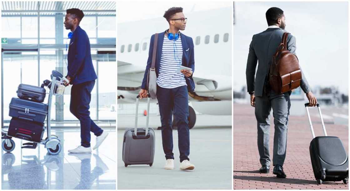 Photos of young men at the airport. Photos of young men at the airport.