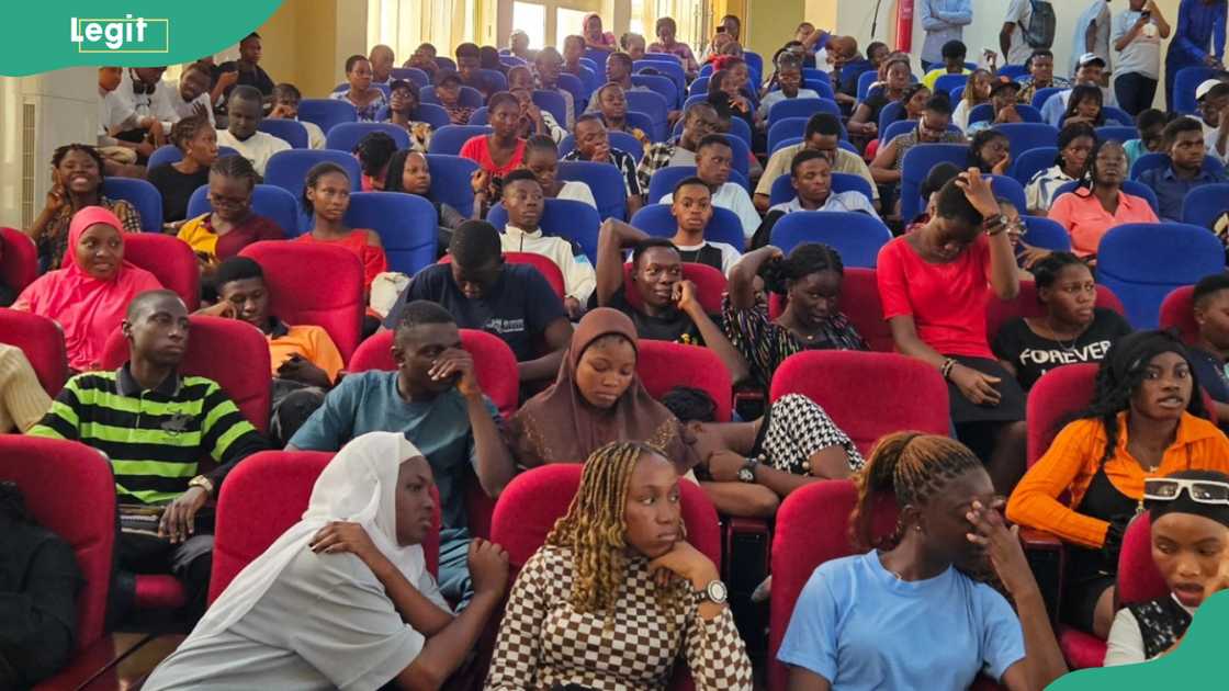 Obafemi Awolowo University students at the hall Obafemi Awolowo University students at the hall