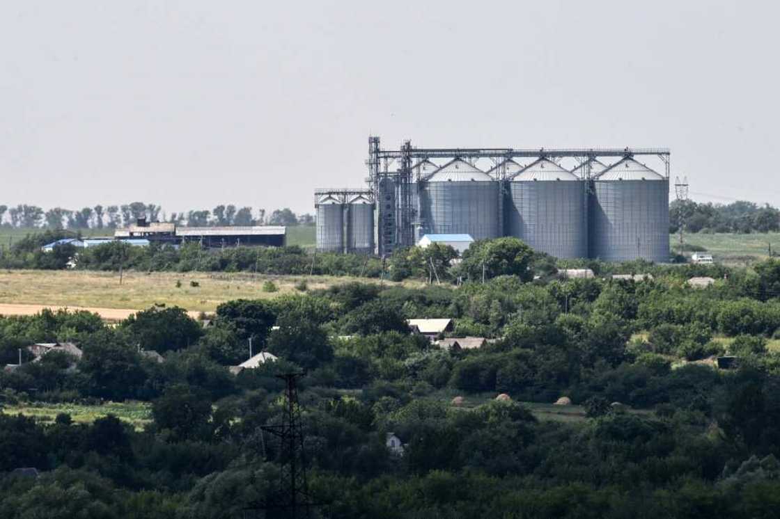 Wheat storage silos near Riznykivka in Donetsk Oblast, eastern Ukraine, currently under Ukrainian control Wheat storage silos near Riznykivka in Donetsk Oblast, eastern Ukraine, currently under Ukrainian control