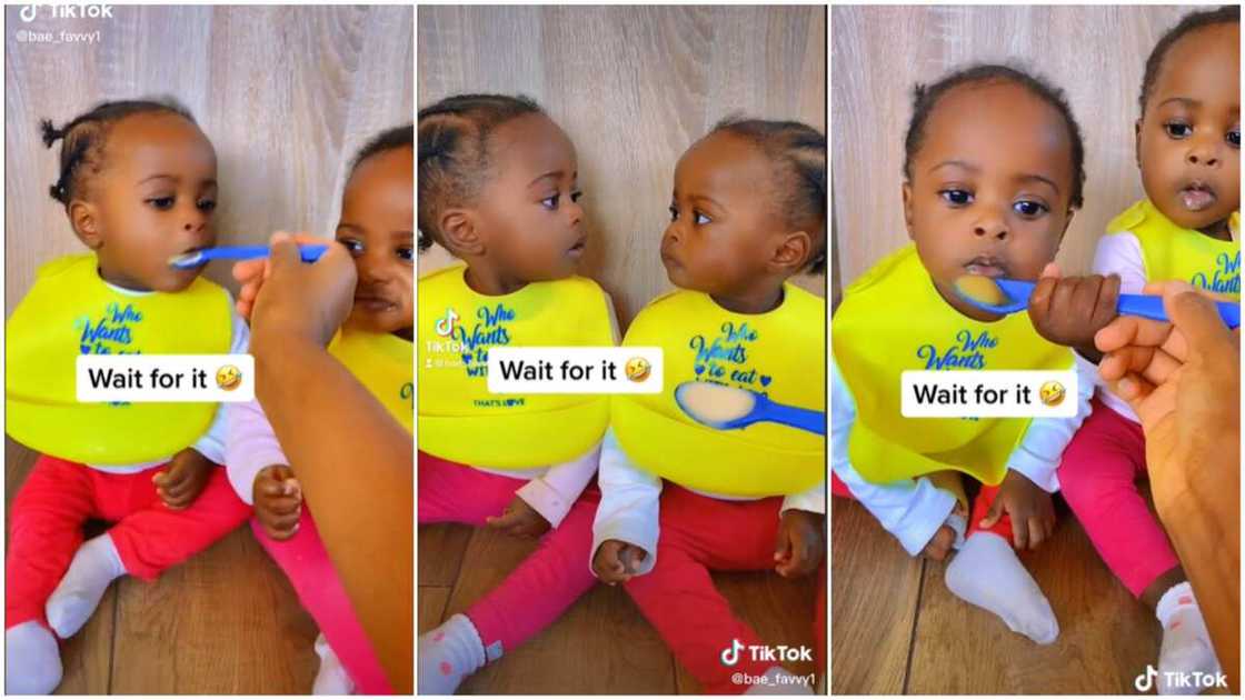 Twins rivalry moves/baby became angry with her mum. Twins rivalry moves/baby became angry with her mum.
