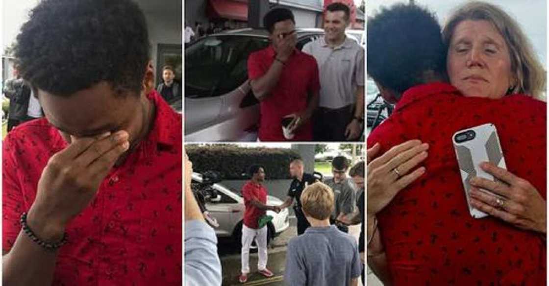 Shugaban wurin aiki ya ba na ƙasa da shi da ke tattaki zuwa wurin aiki kyautar mota Shugaban wurin aiki ya ba na ƙasa da shi da ke tattaki zuwa wurin aiki kyautar mota