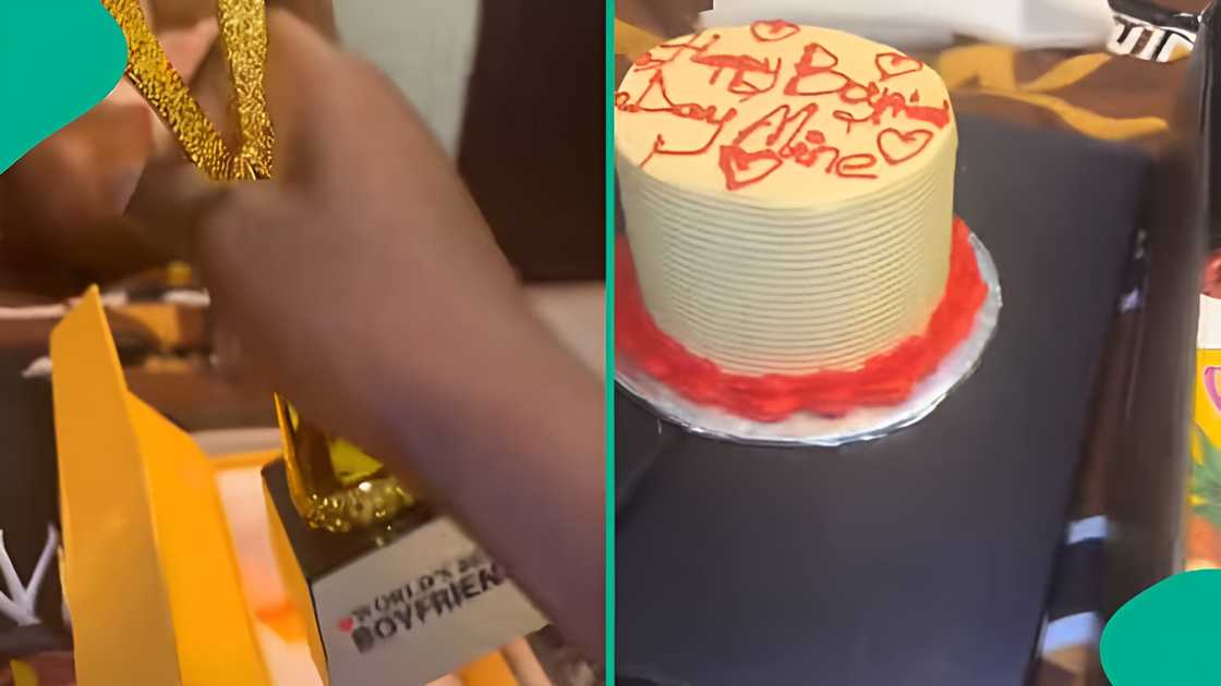 Nigerian man attracts attention after girlfriend surprises him