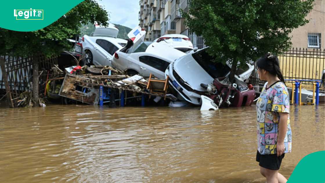 Devastation caused by flooding in China. Devastation caused by flooding in China.