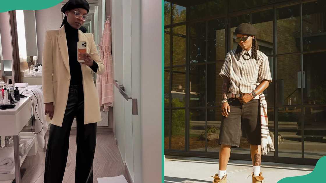 DJ Switch takes a selfie through a mirror (L). The DJ poses for a photo on a street (R) DJ Switch takes a selfie through a mirror (L). The DJ poses for a photo on a street (R)