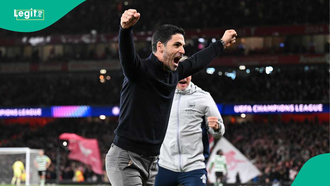 Mikel Arteta, Arsenal, Sporting CP, Emirates Stadium, UEFA Champions League. Mikel Arteta, Arsenal, Sporting CP, Emirates Stadium, UEFA Champions League.