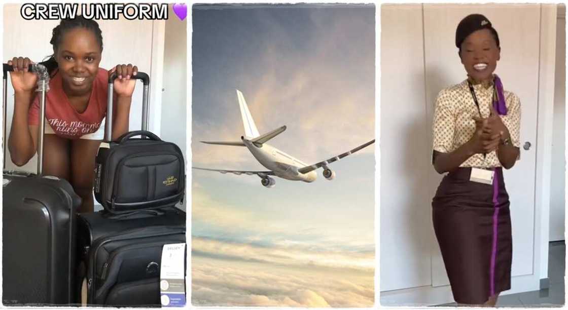 Photos of Donna who got a job with Etihad Airlines.