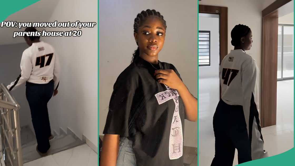 Lady, 20, shows her new house after leaving her parents' abode