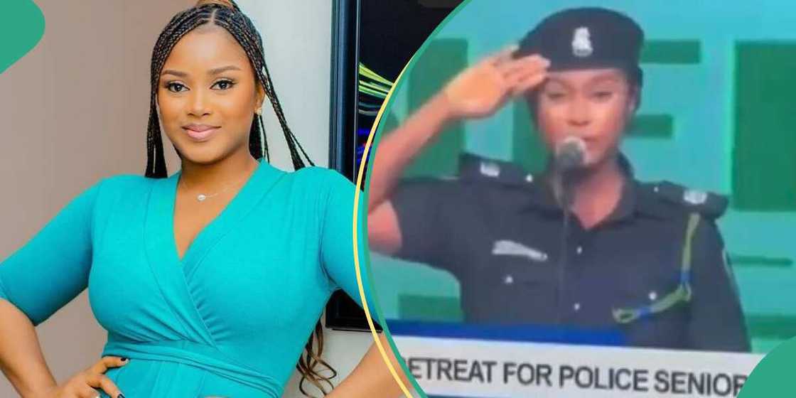 Woman in Police Uniform apologises for reciting national anthem wrongly Woman in Police Uniform apologises for reciting national anthem wrongly