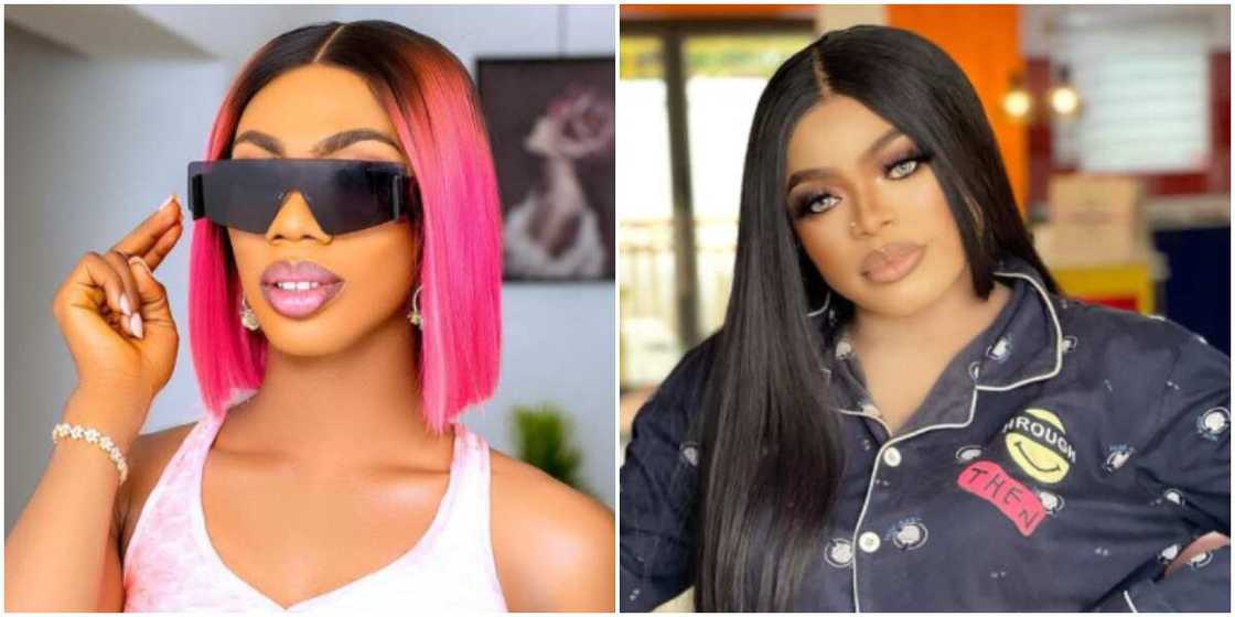 James shades Bobrisky on social media James shades Bobrisky on social media