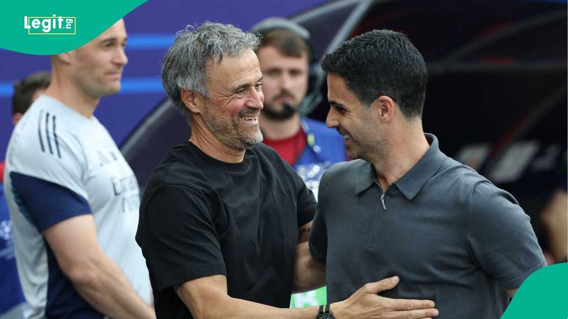 Mikel Arteta, Luis Enrique, UEFA, Champions League, Paris Saint-Germain Football.