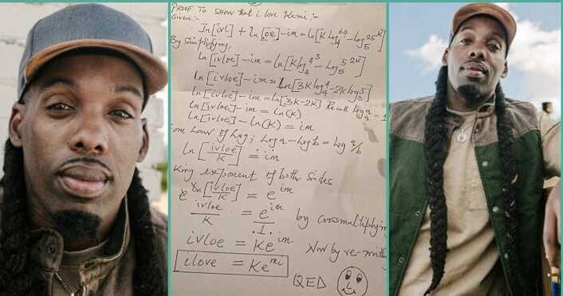 Man uses mathematical formula to prove love for girlfriend Kemi Man uses mathematical formula to prove love for girlfriend Kemi