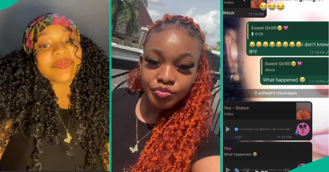 Lady’s younger sister in SS3 prays, speaks in tongues after seeing her unusual WhatsApp video Lady’s younger sister in SS3 prays, speaks in tongues after seeing her unusual WhatsApp video