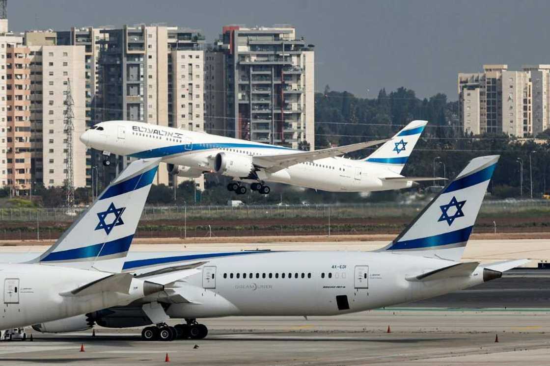 El-Al jets at Israel's Ben-Gurion Airport near Tel Aviv