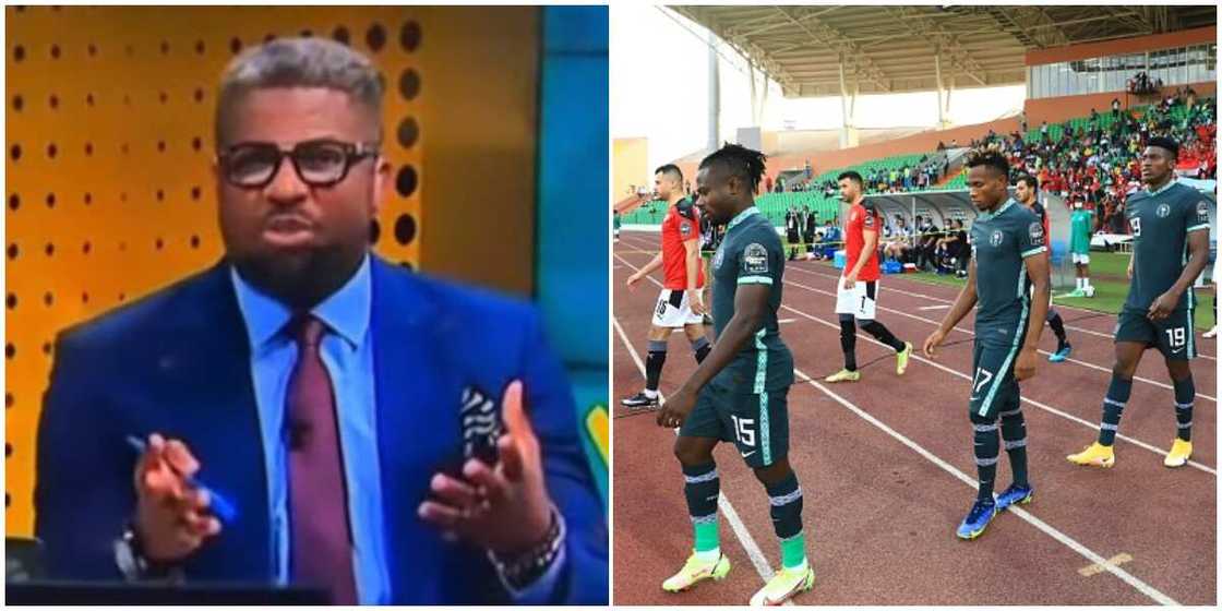 Moment sport pundit switched lingua while reporting Nigeria's AFCON exit goes viral, video causes stir Moment sport pundit switched lingua while reporting Nigeria's AFCON exit goes viral, video causes stir