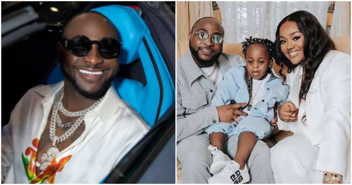 Davido and Chioma with Ifeanyi Davido and Chioma with Ifeanyi