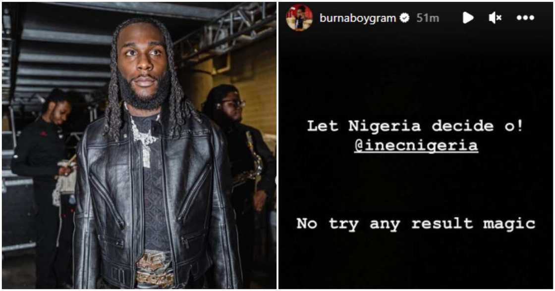 Burna Boy finally speaks on Nigeria's presidential election.