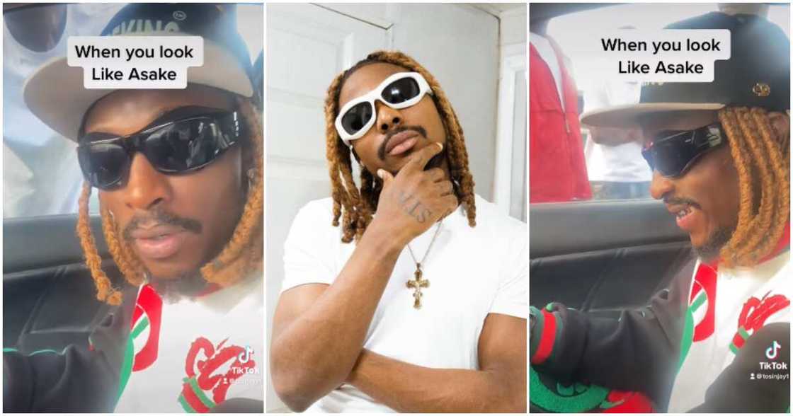 Singer Asake's lookalike accosted by fans on the road. Singer Asake's lookalike accosted by fans on the road.