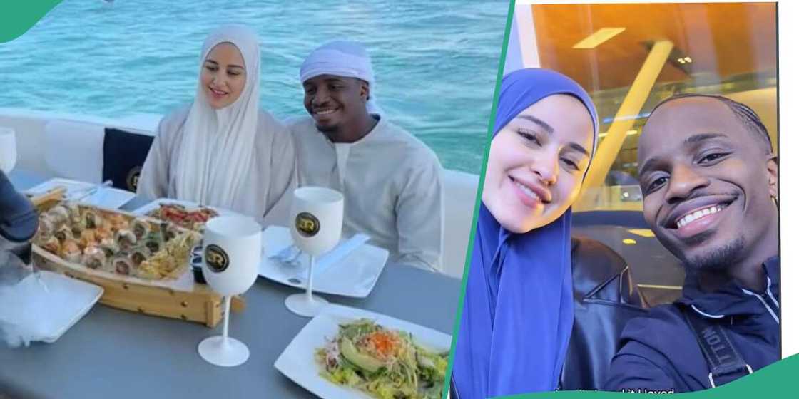 The young couple traveled to Dubai The young couple traveled to Dubai