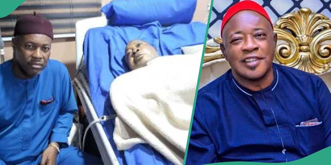 Actor Tony Oneweek and ailing actor Amaechi Muonagor Actor Tony Oneweek and ailing actor Amaechi Muonagor