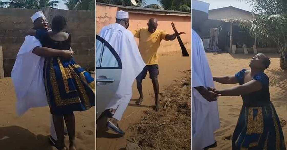 Man reunites with his parents, emotional reunion Man reunites with his parents, emotional reunion