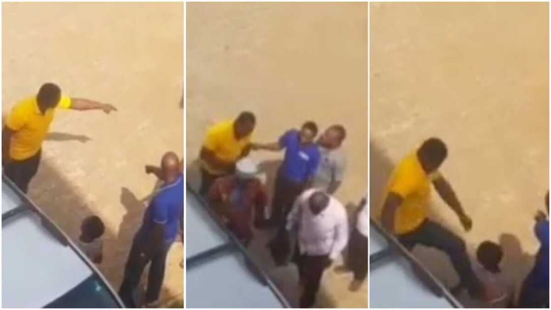 Furious dad storms Babcock University to flog his son for wasting his money Furious dad storms Babcock University to flog his son for wasting his money