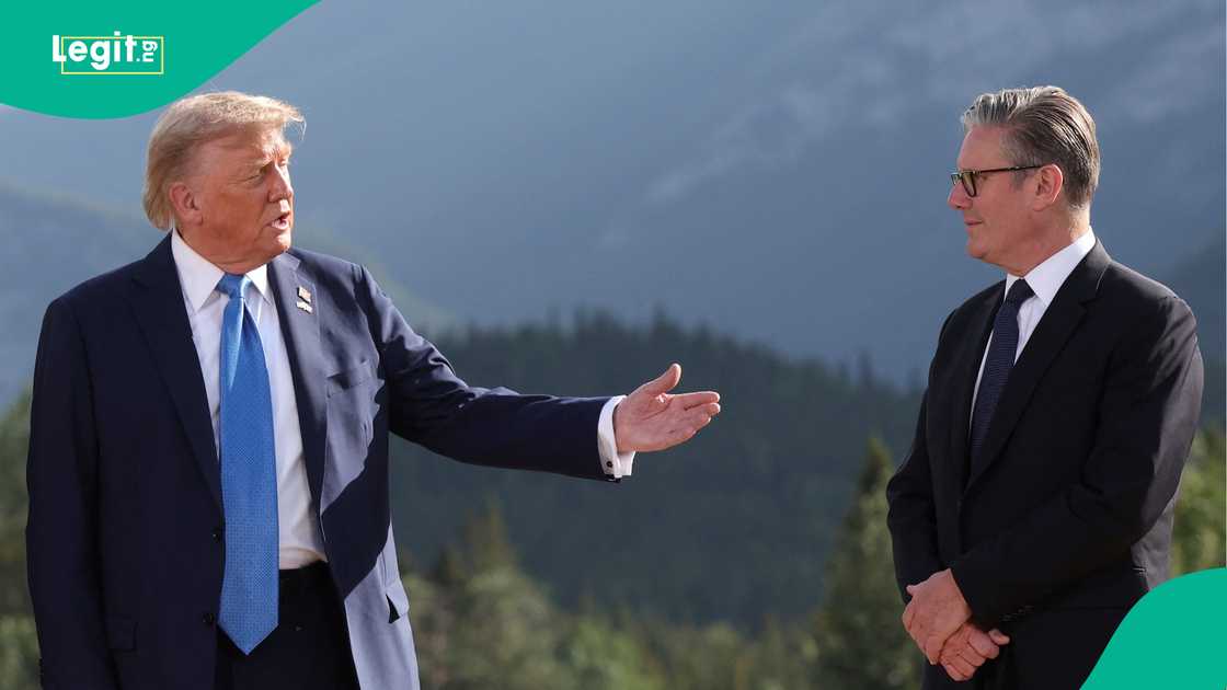 Donald Trump, Keir Starmer, G7 Summit, Alberta, Canada. Donald Trump, Keir Starmer, G7 Summit, Alberta, Canada.