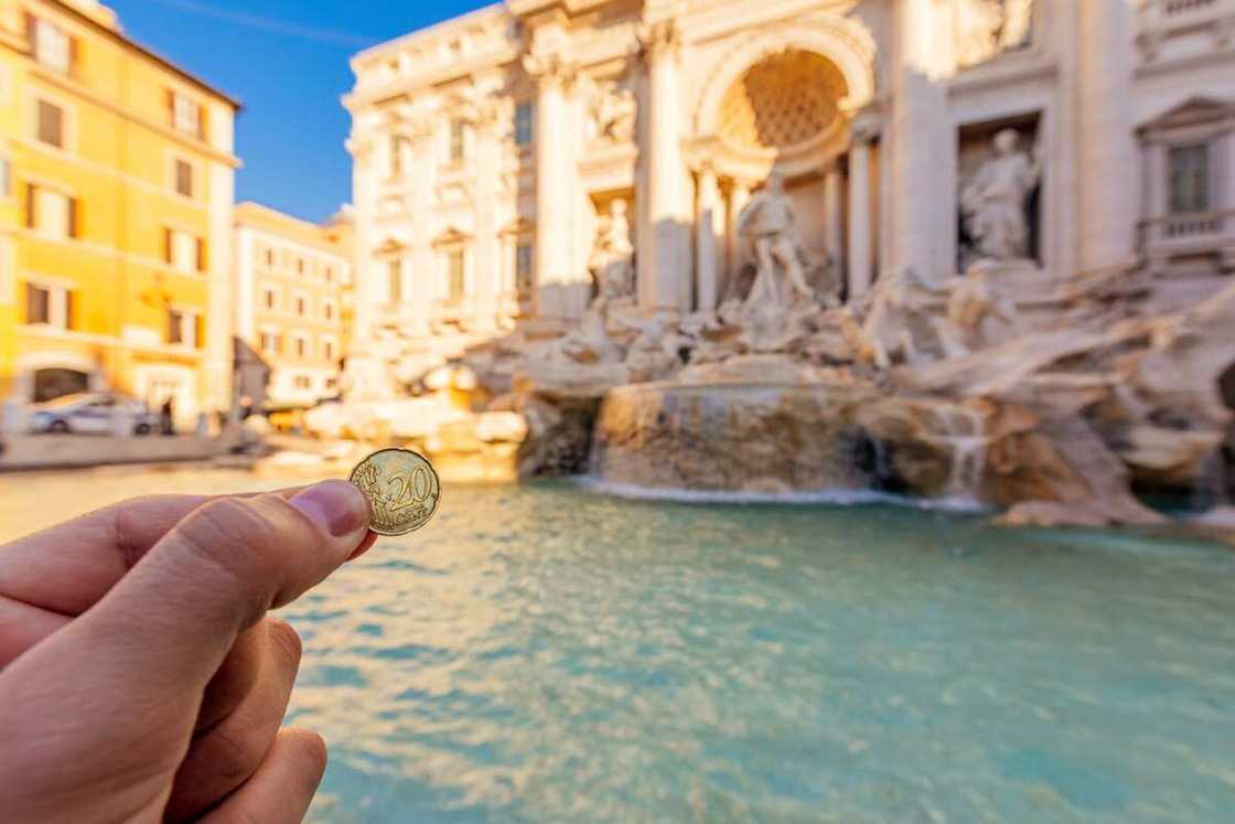 The Trevi fountain is one of the visited places in Italy