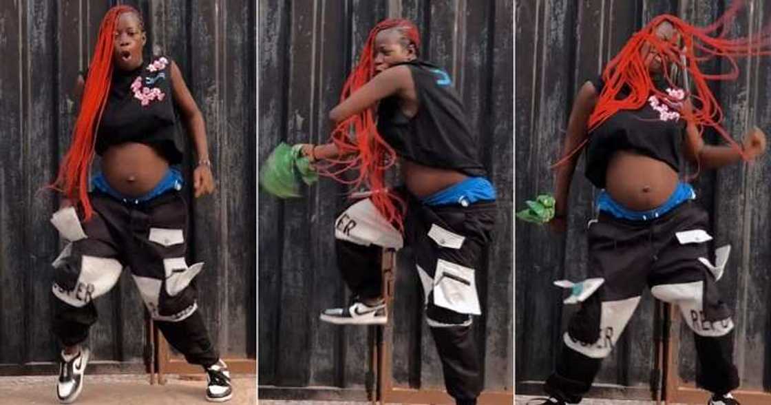 Pregnant lady dances to Portable's baboon song Pregnant lady dances to Portable's baboon song