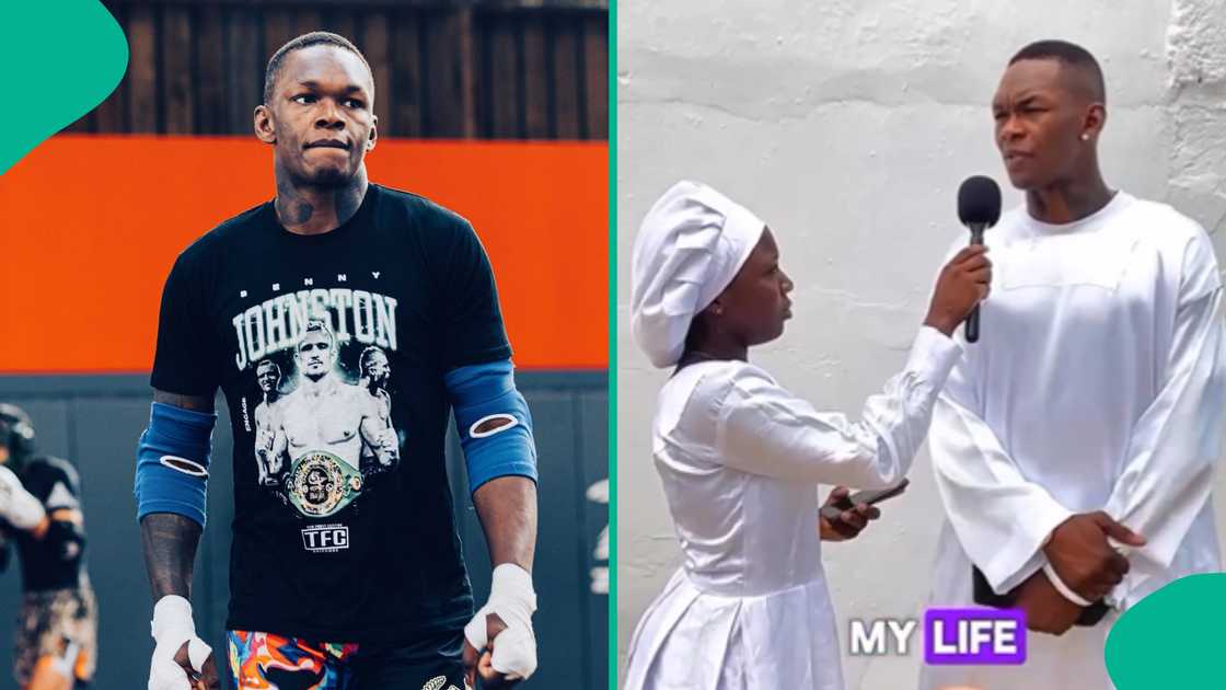 Israel Adesanya attends Cele church