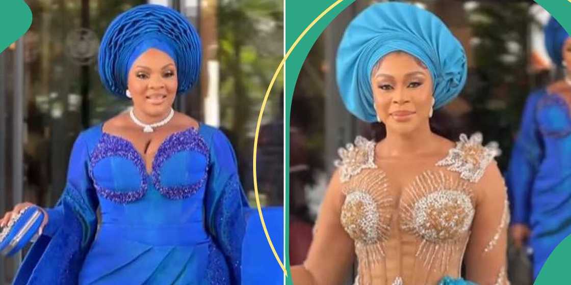 Nigerian bride and her asoebi ladies Nigerian bride and her asoebi ladies