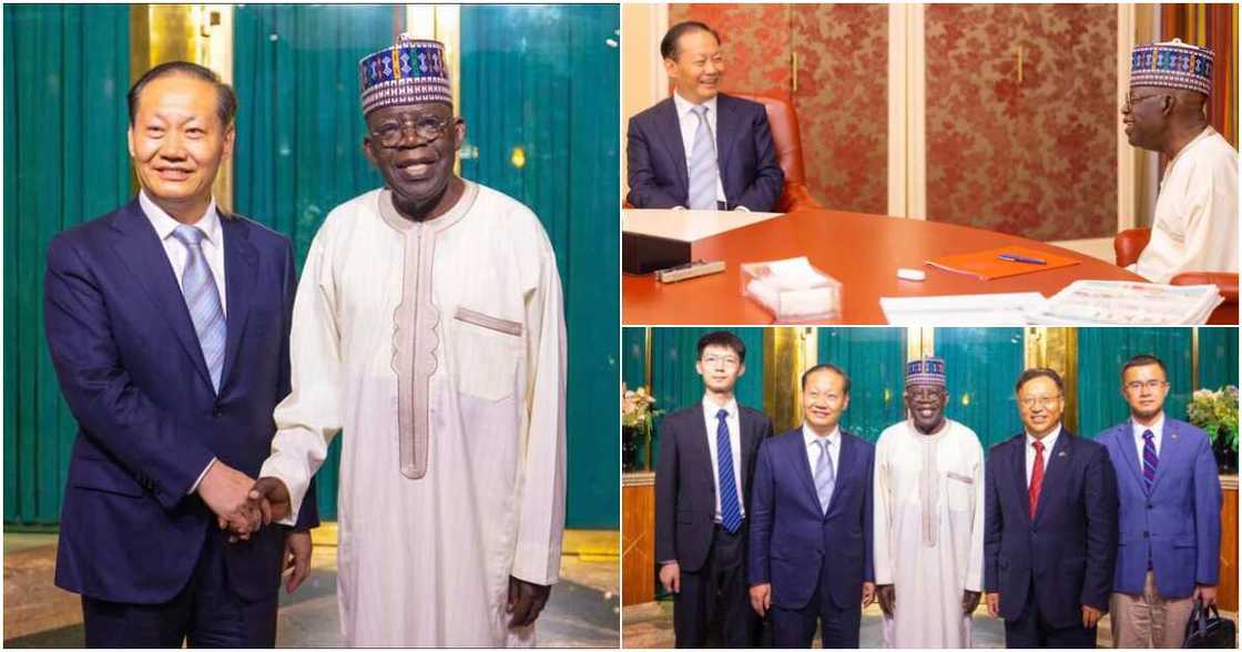 Bola Tinubu, the Special Envoy of Chinese President XI Jinping and Vice Chairman of Chinese National People's Congress, HE Peng Qinghua Bola Tinubu, the Special Envoy of Chinese President XI Jinping and Vice Chairman of Chinese National People's Congress, HE Peng Qinghua