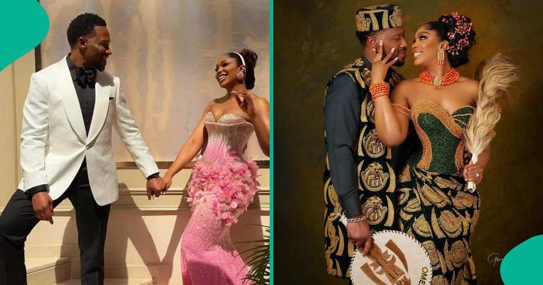 Sharon Ooja's husband shed tears 1st time seeing her wedding dress. Sharon Ooja's husband shed tears 1st time seeing her wedding dress.